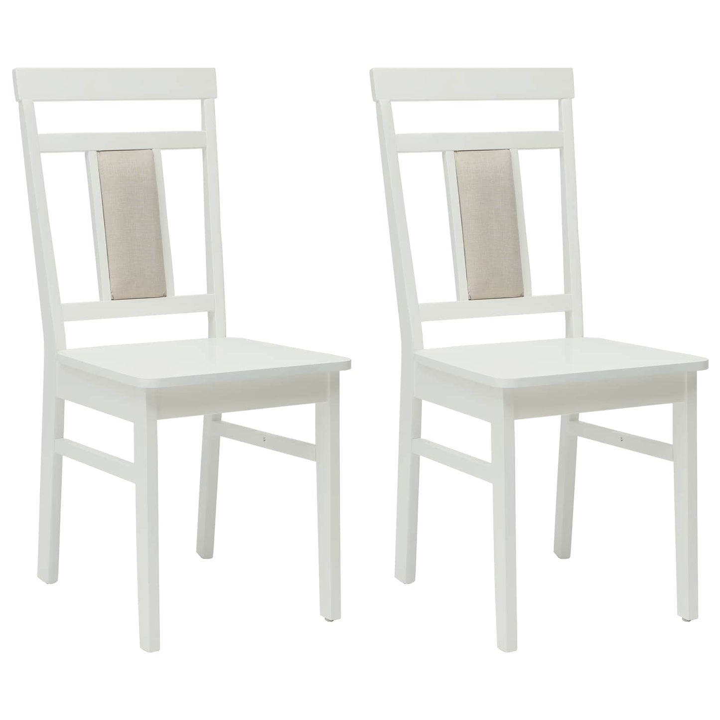 Spisestuestol 2 pcs Hvid Massiv Gummitræ