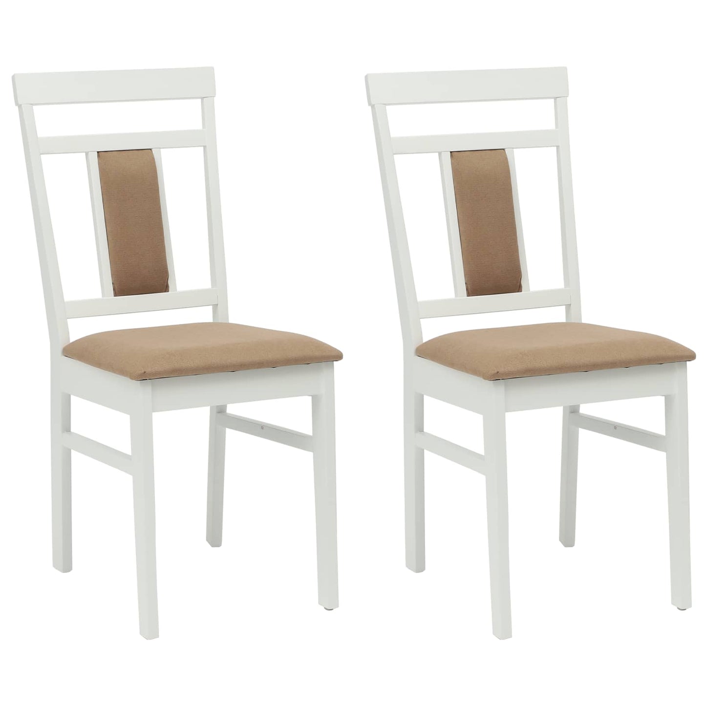 Spisestuestol 2 pcs Hvid og brun Massiv Gummitræ