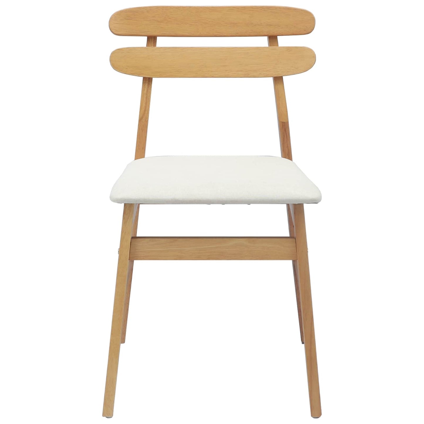 Spisestuestol 2 pcs Naturlig og lys Massiv Gummitræ