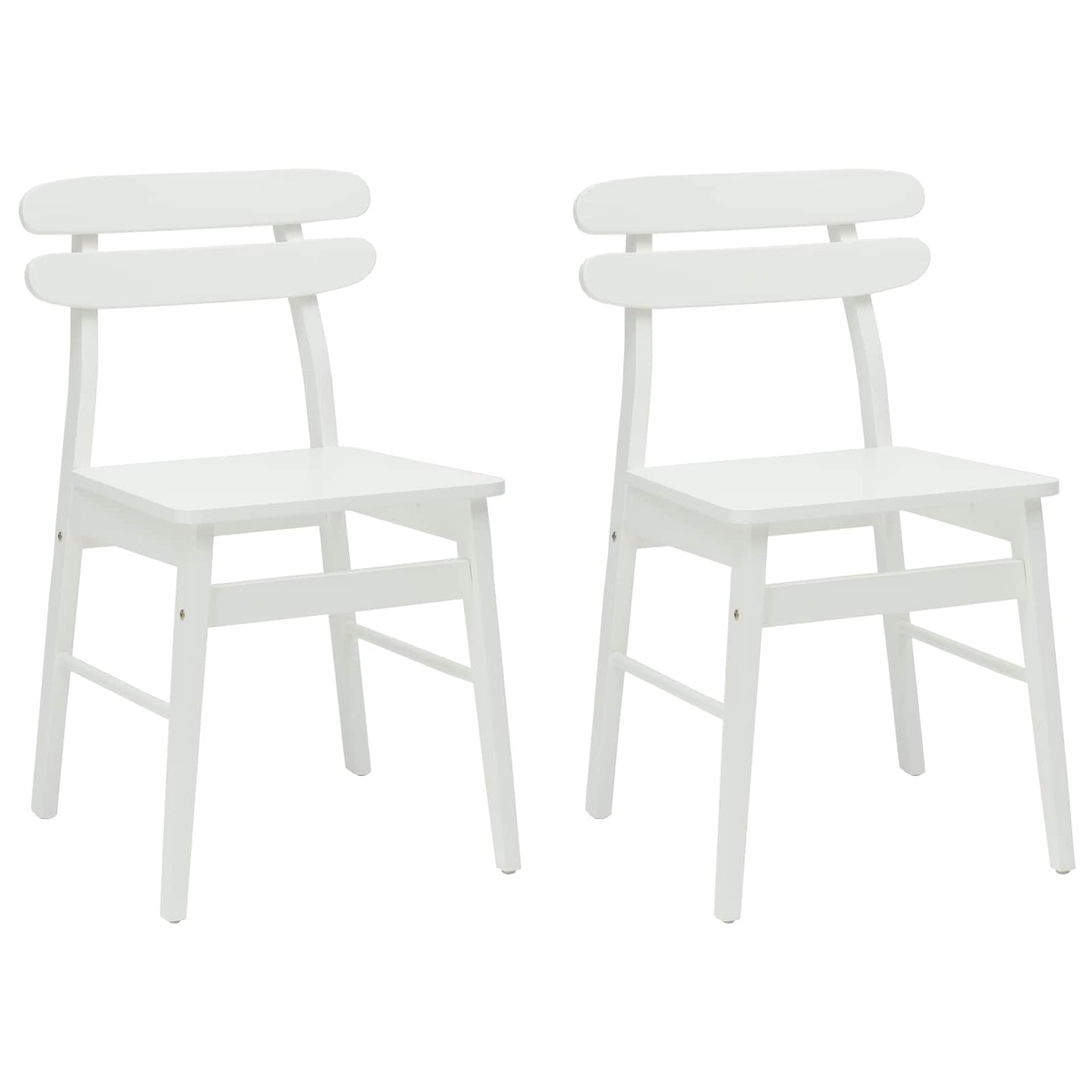 Spisestuestol 2 pcs Hvid Massiv Gummitræ