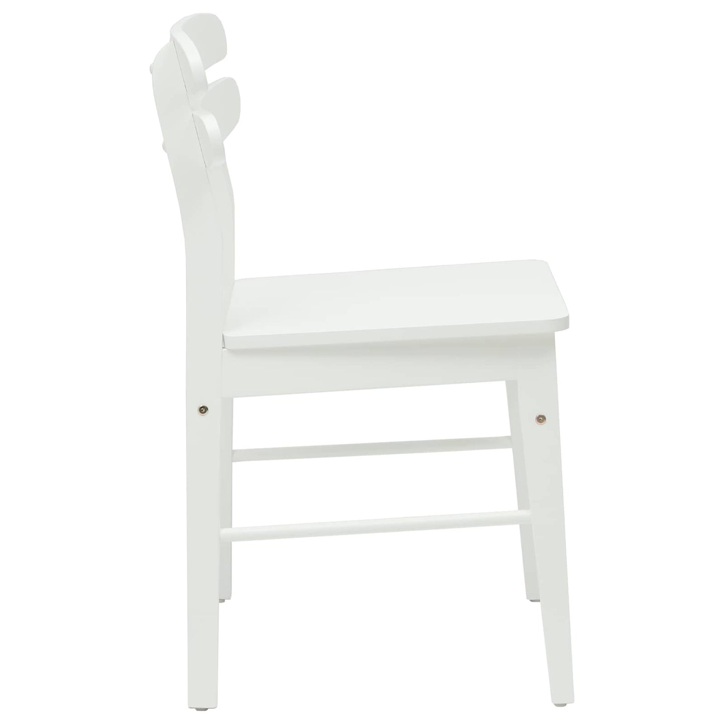Spisestuestol 2 pcs Hvid Massiv Gummitræ