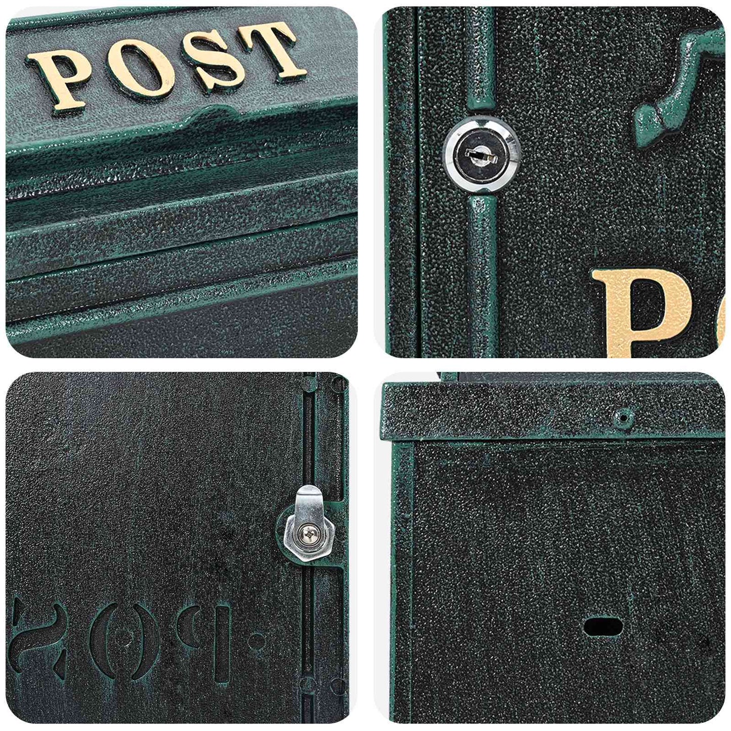 Væghængt Postkasse med dør Grøn 29 x 13 x 41 cm Gustt aluminium
