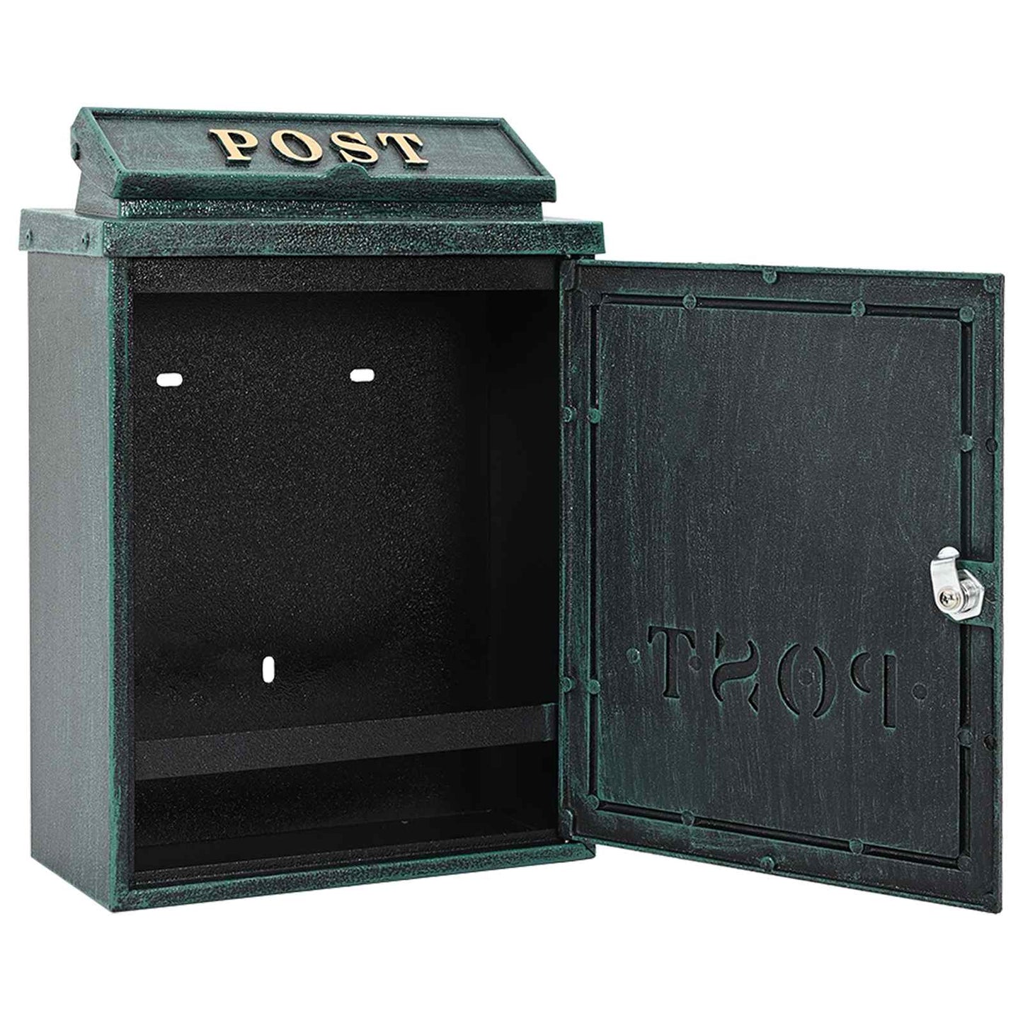 Væghængt Postkasse med dør Grøn 29 x 13 x 41 cm Gustt aluminium