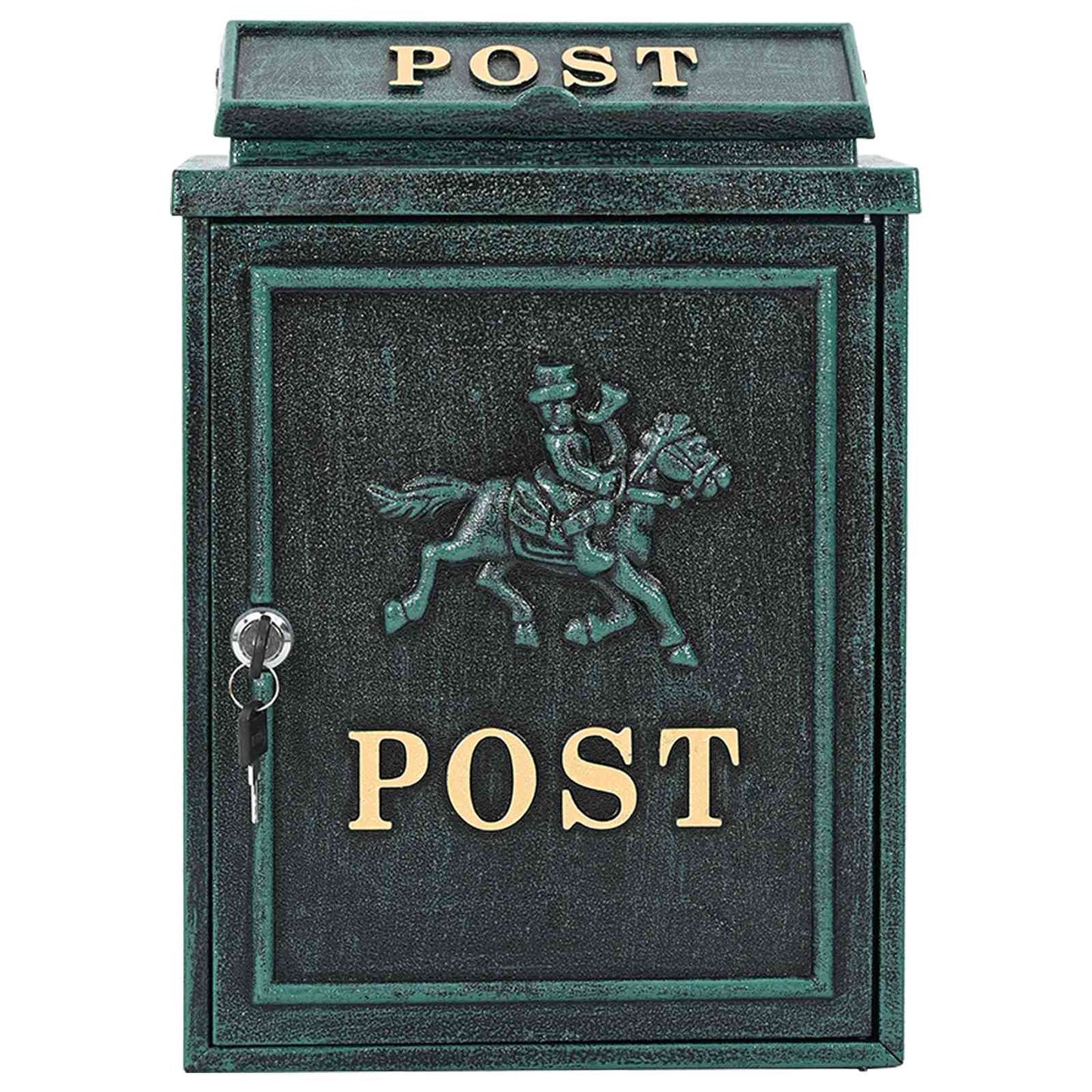 Væghængt Postkasse med dør Grøn 29 x 13 x 41 cm Gustt aluminium