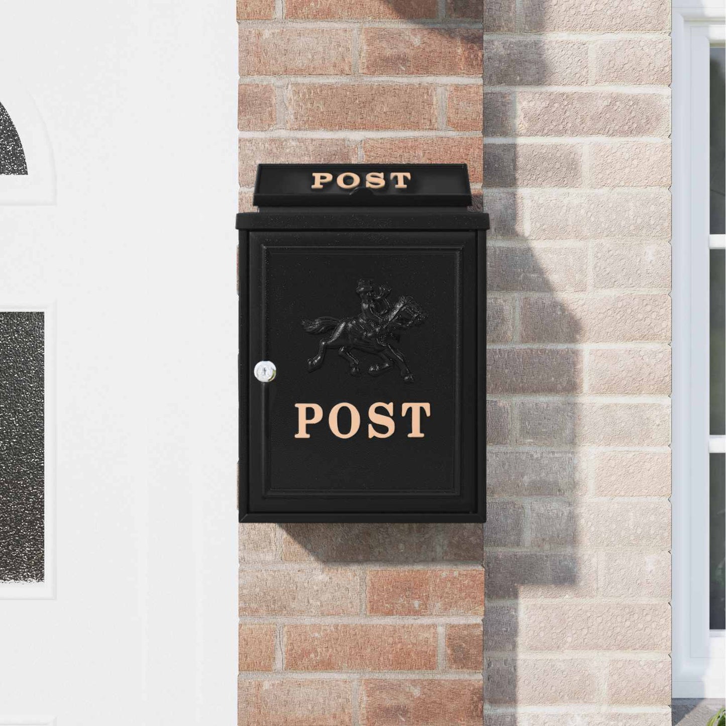 Væghængt Postkasse med dør Sort 29 x 13 x 41 cm Gustt aluminium