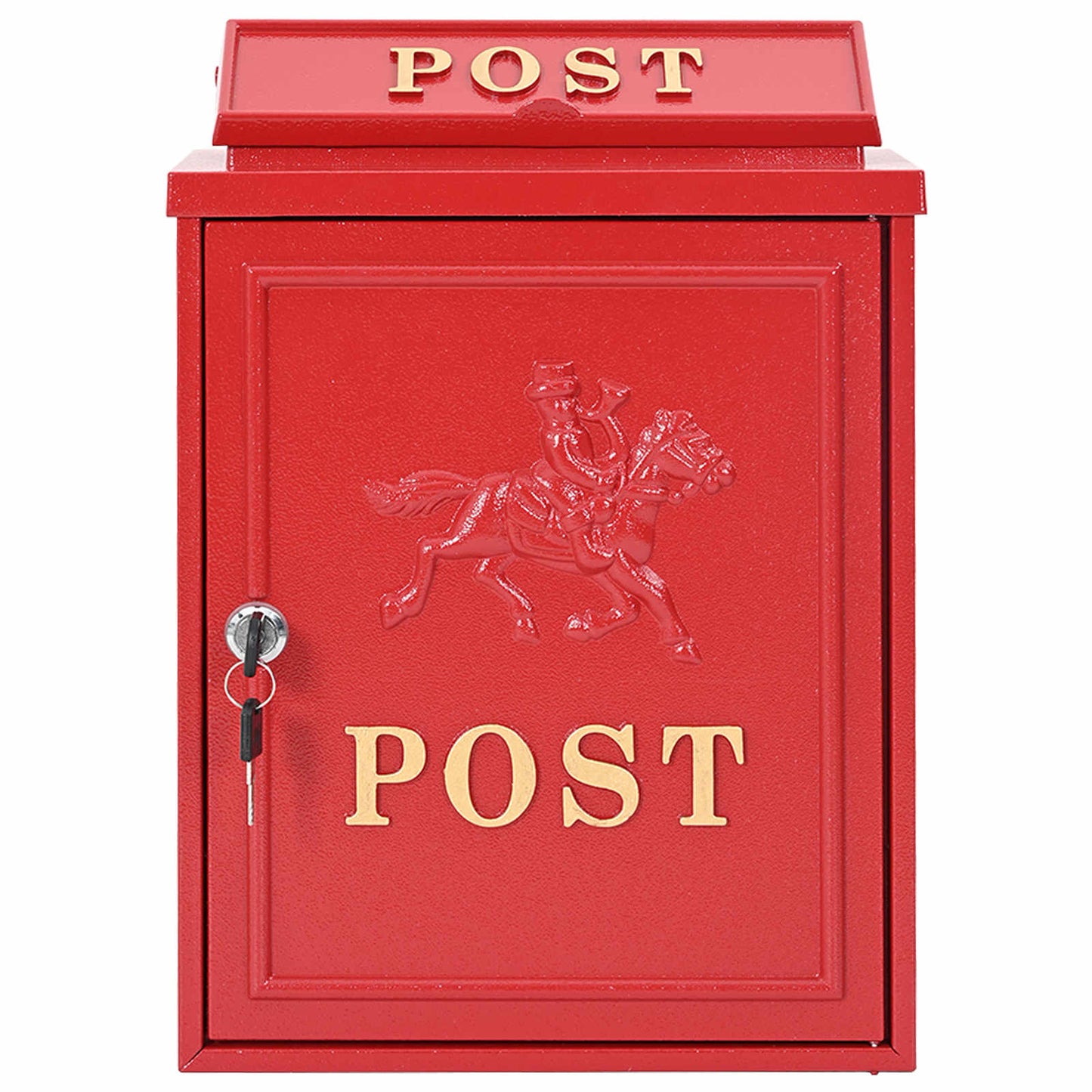 Væghængt Postkasse med dør Rød 29 x 13 x 41 cm Gustt aluminium