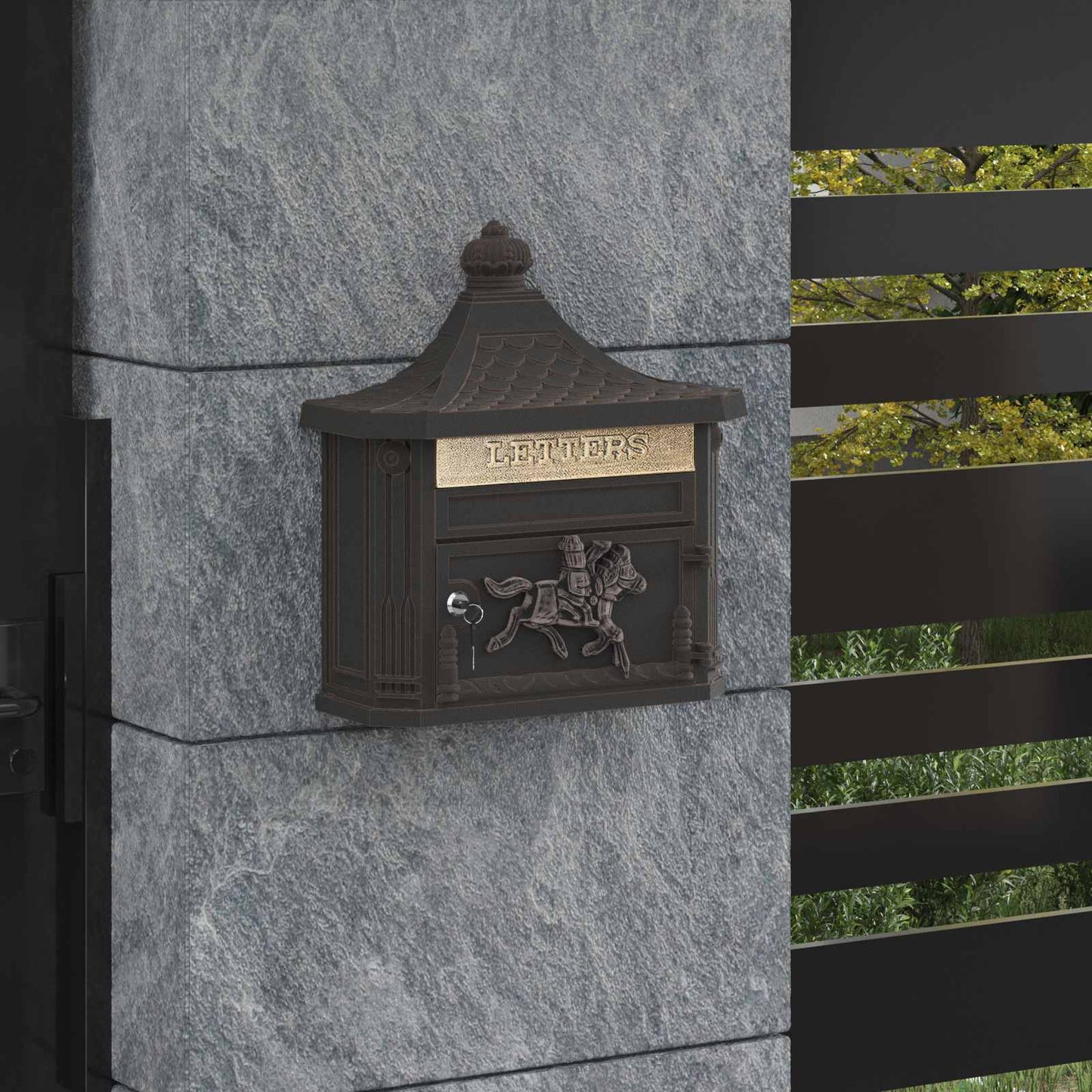 Væghængt Postkasse Bronze 40,5 x 16 x 45 cm Gustt aluminium