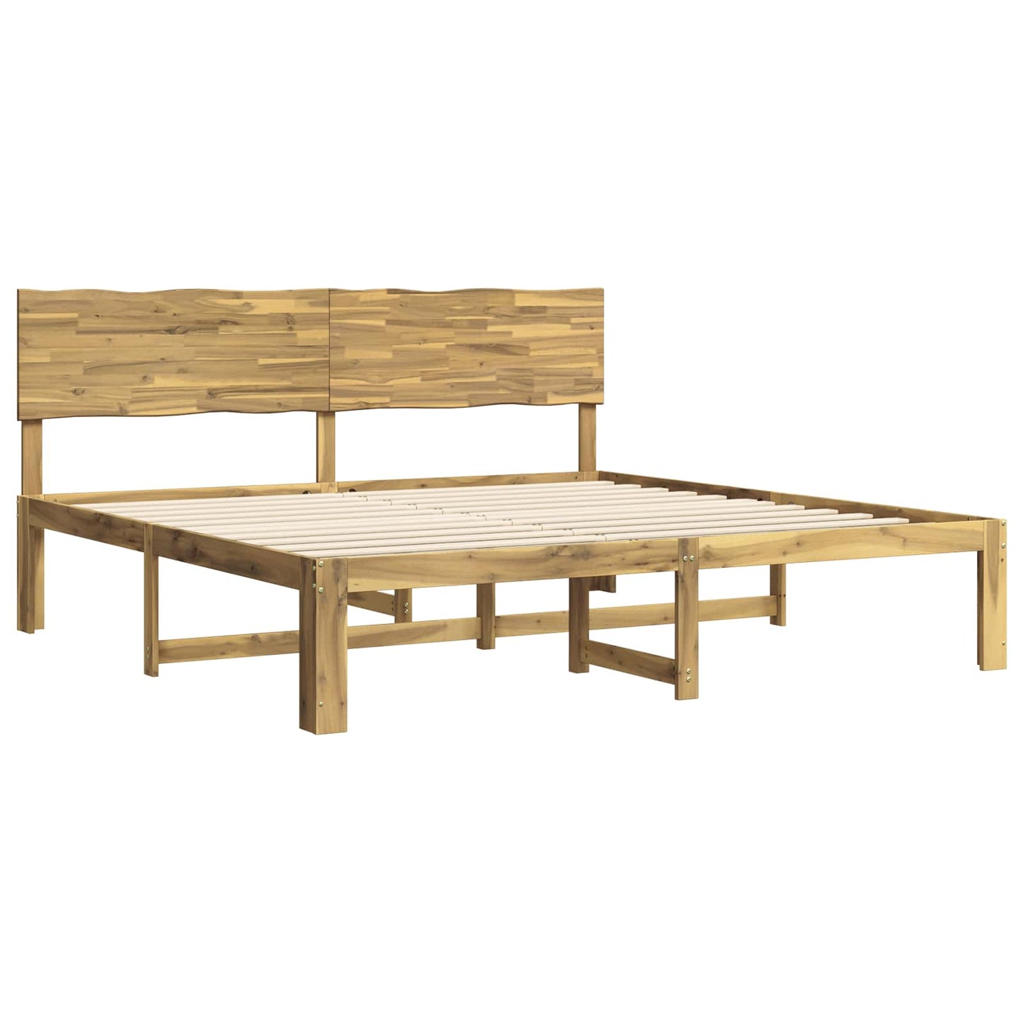 Dobbelt Sengestel med Hovedgærde ROSTOCK Hvid 200 x 200 cm