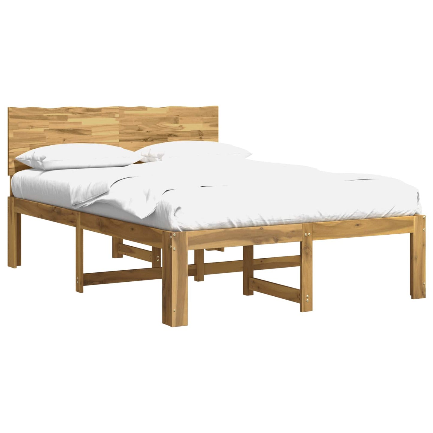 Dobbelt Sengestel med Hovedgærde ROSTOCK Hvid 150 x 200 cm