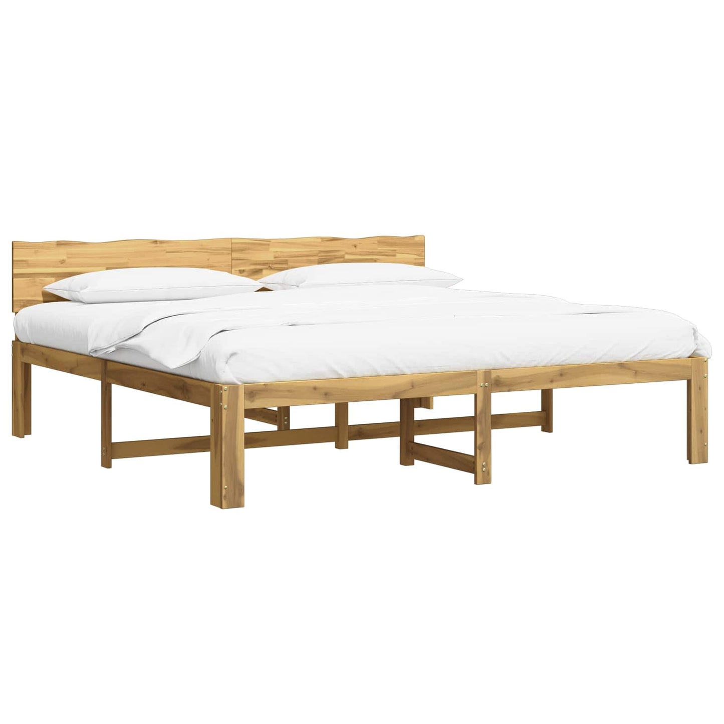 Dobbelt Sengestel med Hovedgærde ROSTOCK Hvid 200 x 200 cm
