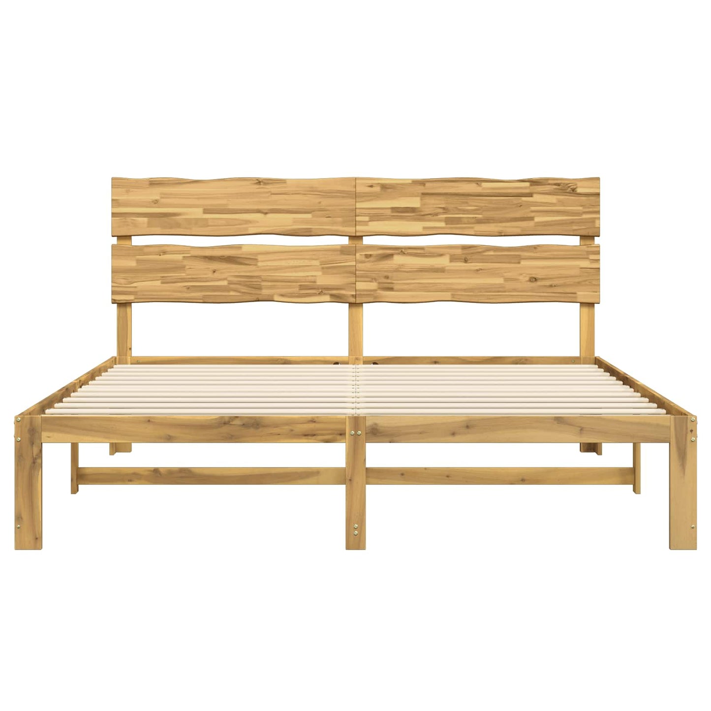 Dobbelt Sengestel med Hovedgærde ROSTOCK Hvid 200 x 200 cm