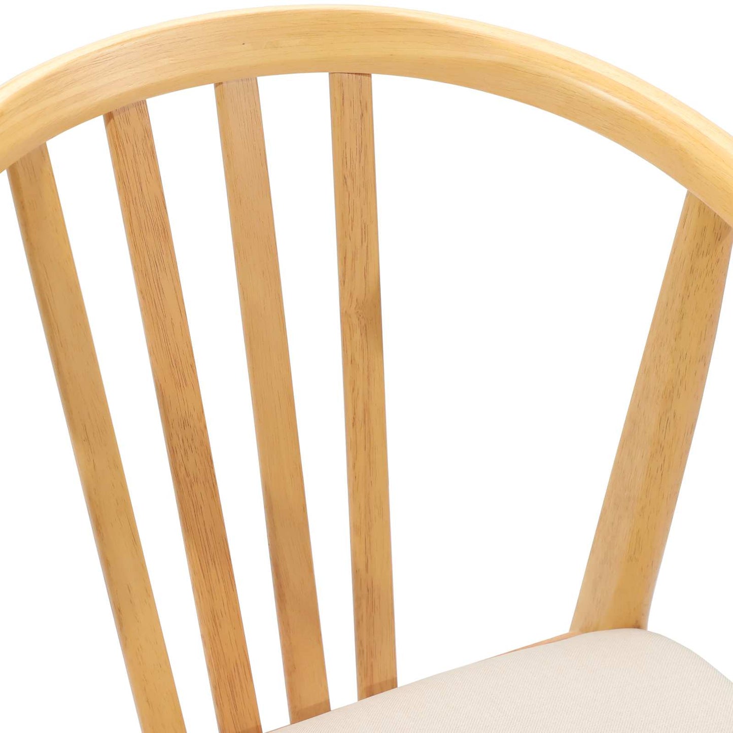 Spisestuestol 2 pcs Naturlig og lys Solid gummitræ