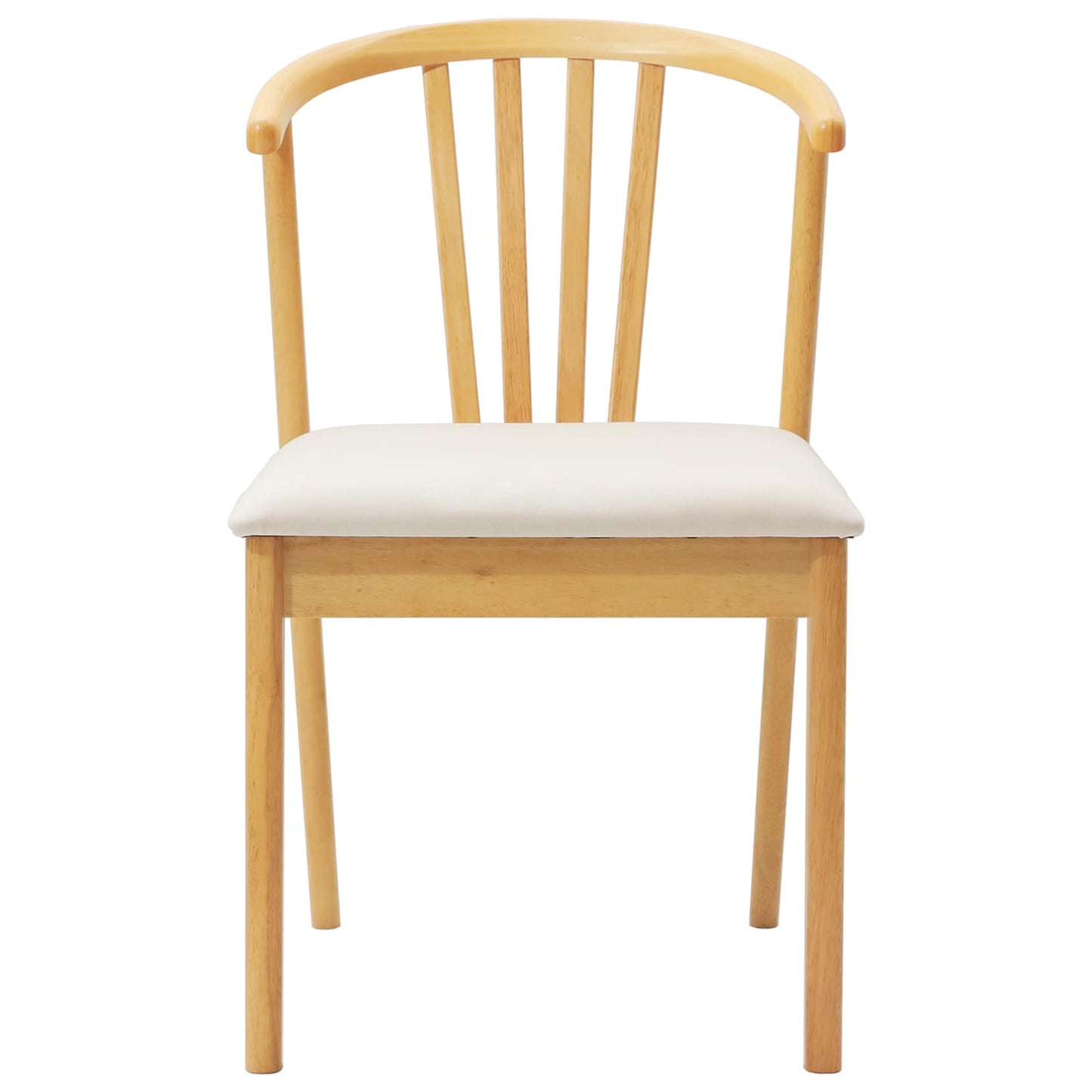 Spisestuestol 2 pcs Naturlig og lys Solid gummitræ
