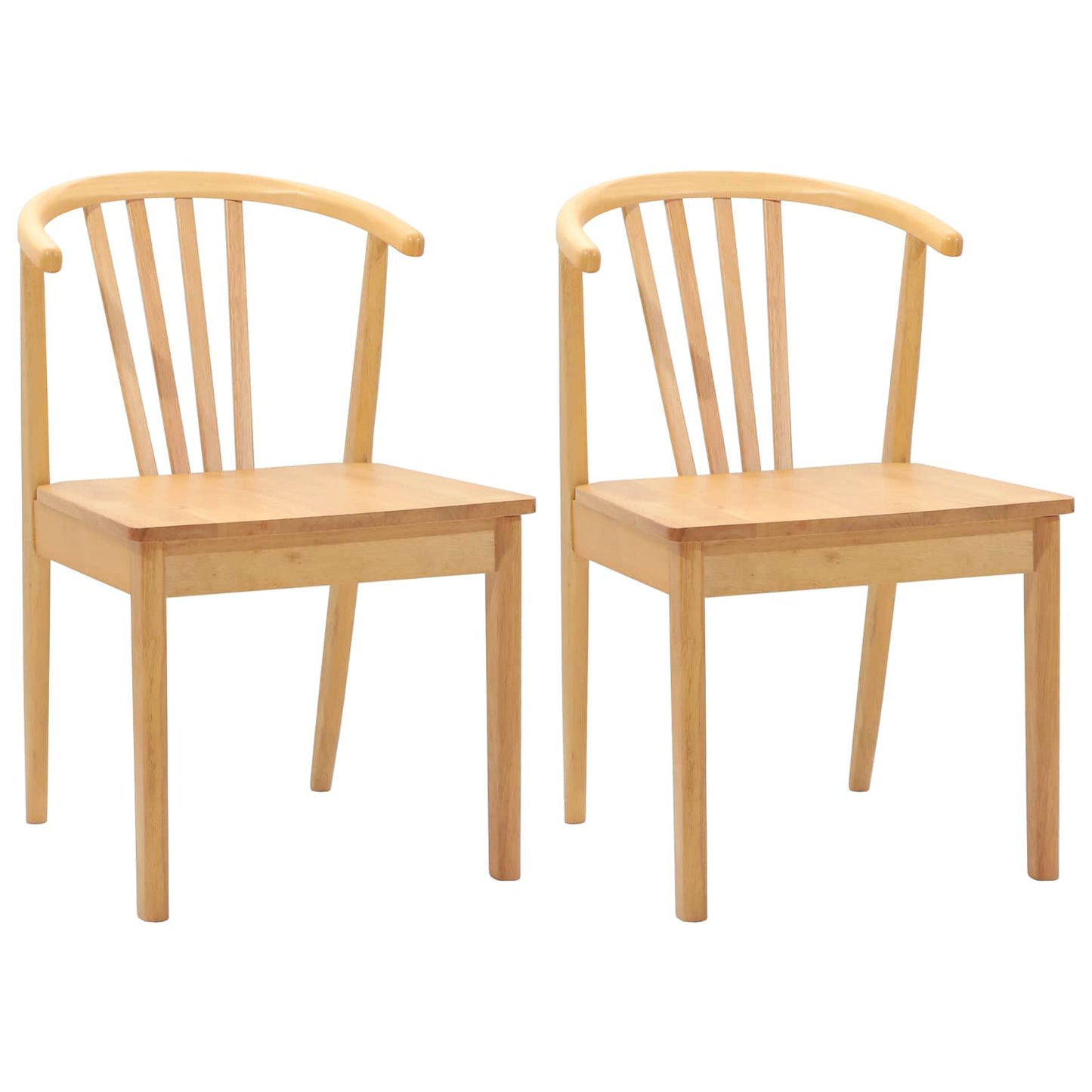 Spisestuestol 2 pcs Naturfarvet Solid gummitræ