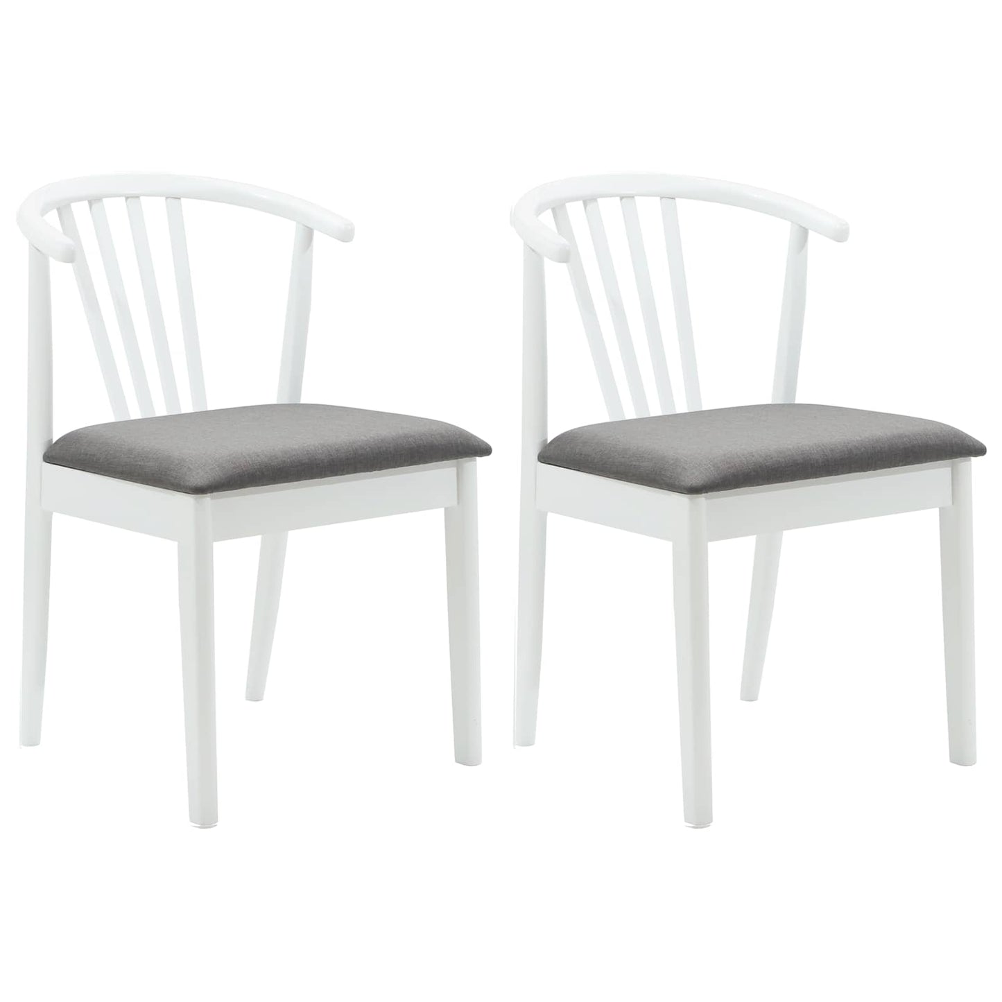 Spisestuestol 2 pcs Hvid og Grå Solid gummitræ