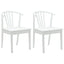 Spisestuestol 2 pcs Hvid Solid gummitræ