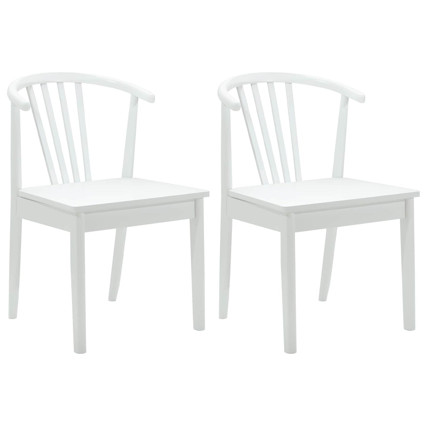 Spisestuestol 2 pcs Hvid Solid gummitræ
