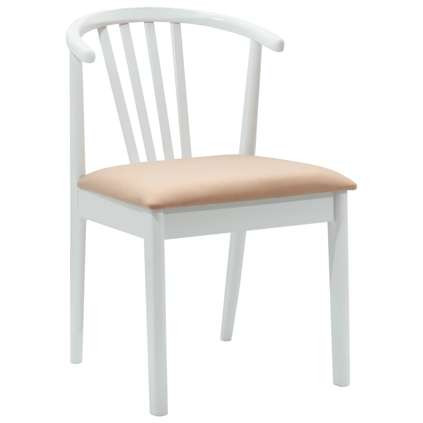 Spisestuestol 2 pcs Hvid og brun Solid gummitræ