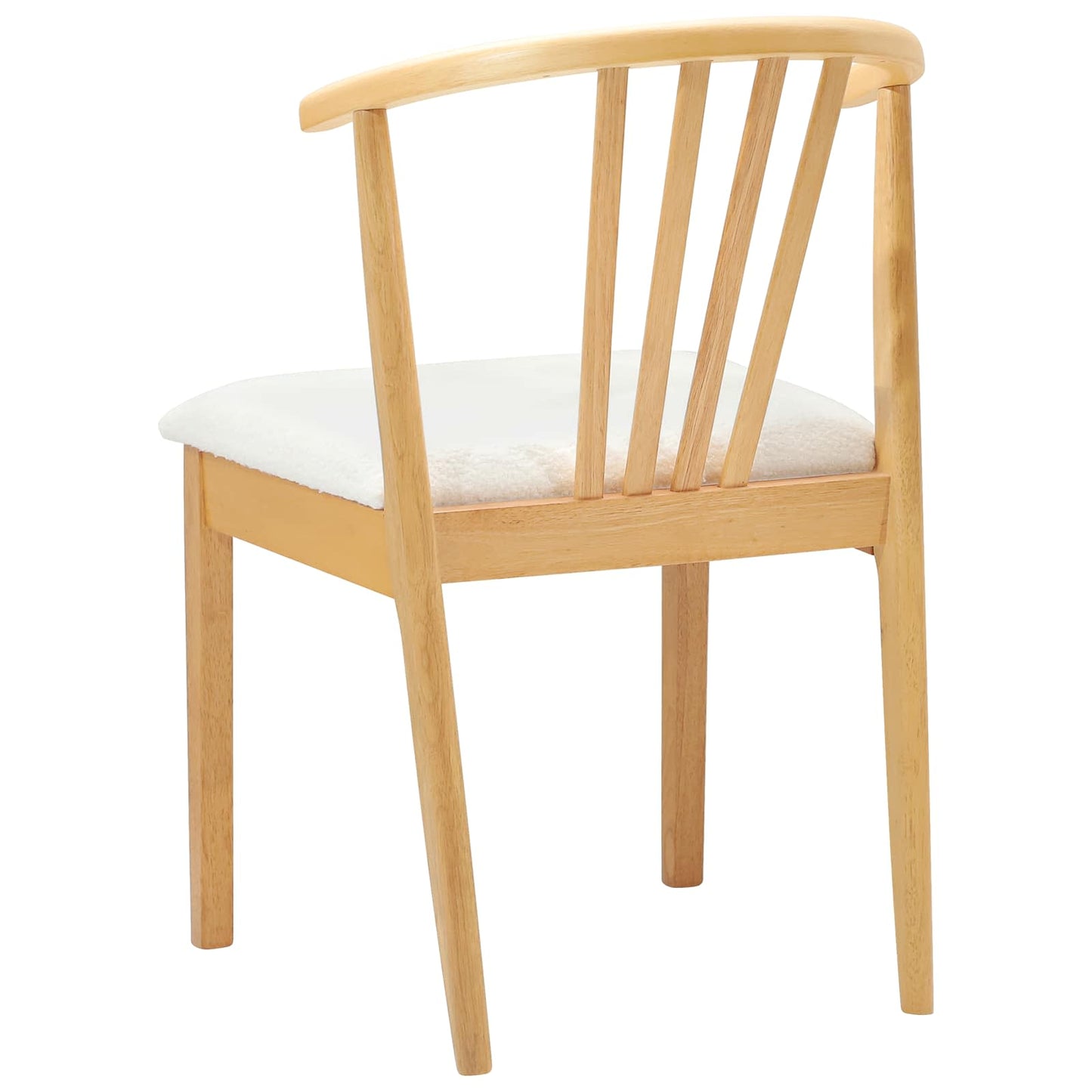 Spisestuestol 2 pcs Natur og hvid Solid gummitræ