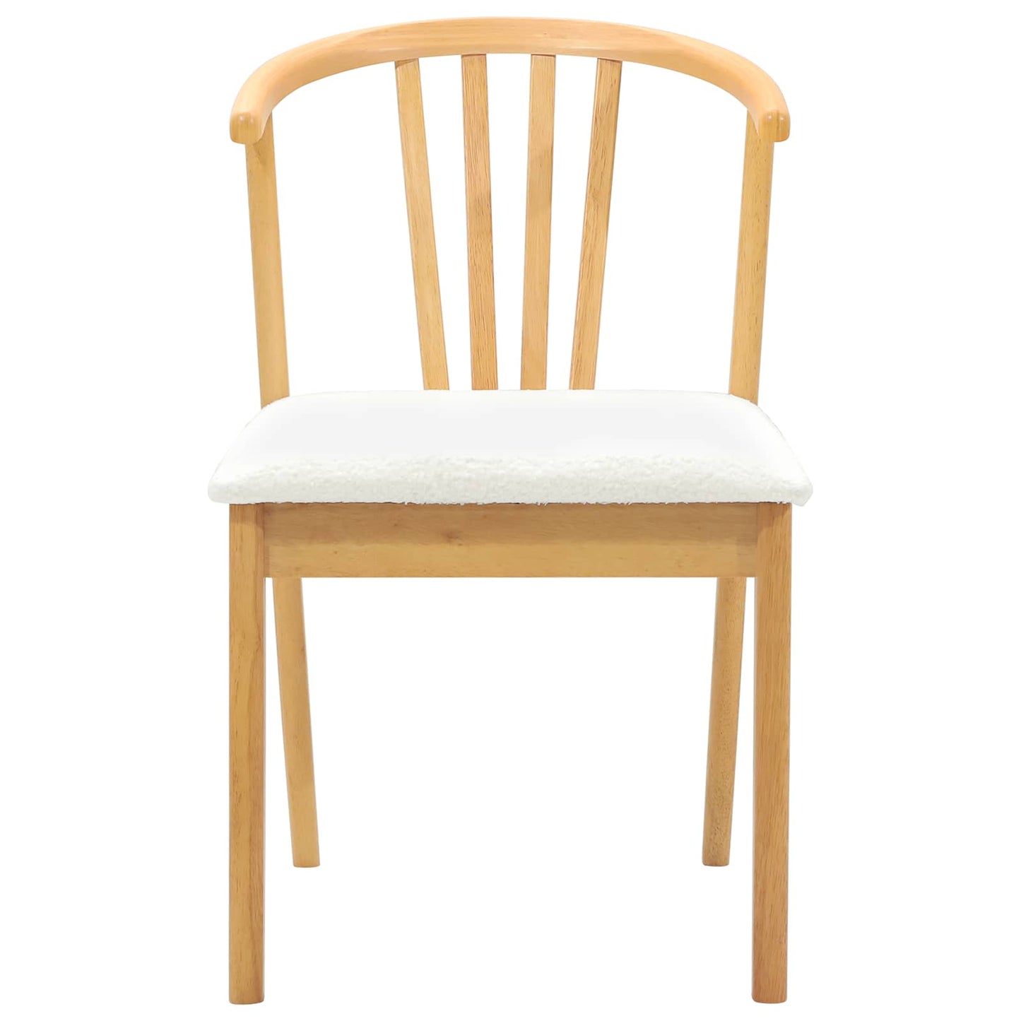 Spisestuestol 2 pcs Natur og hvid Solid gummitræ