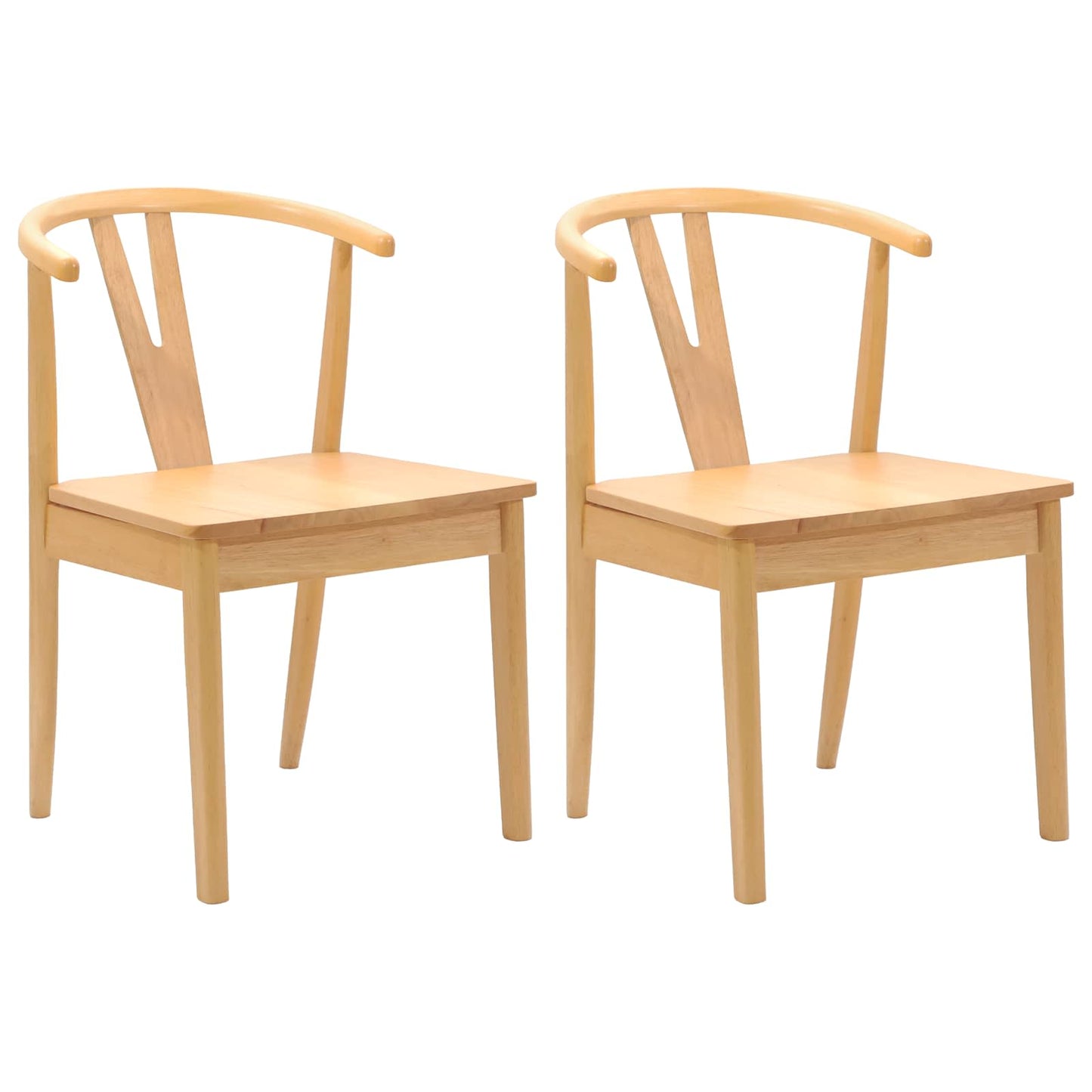Spisestuestol 2 pcs Naturfarvet Massiv Gummitræ