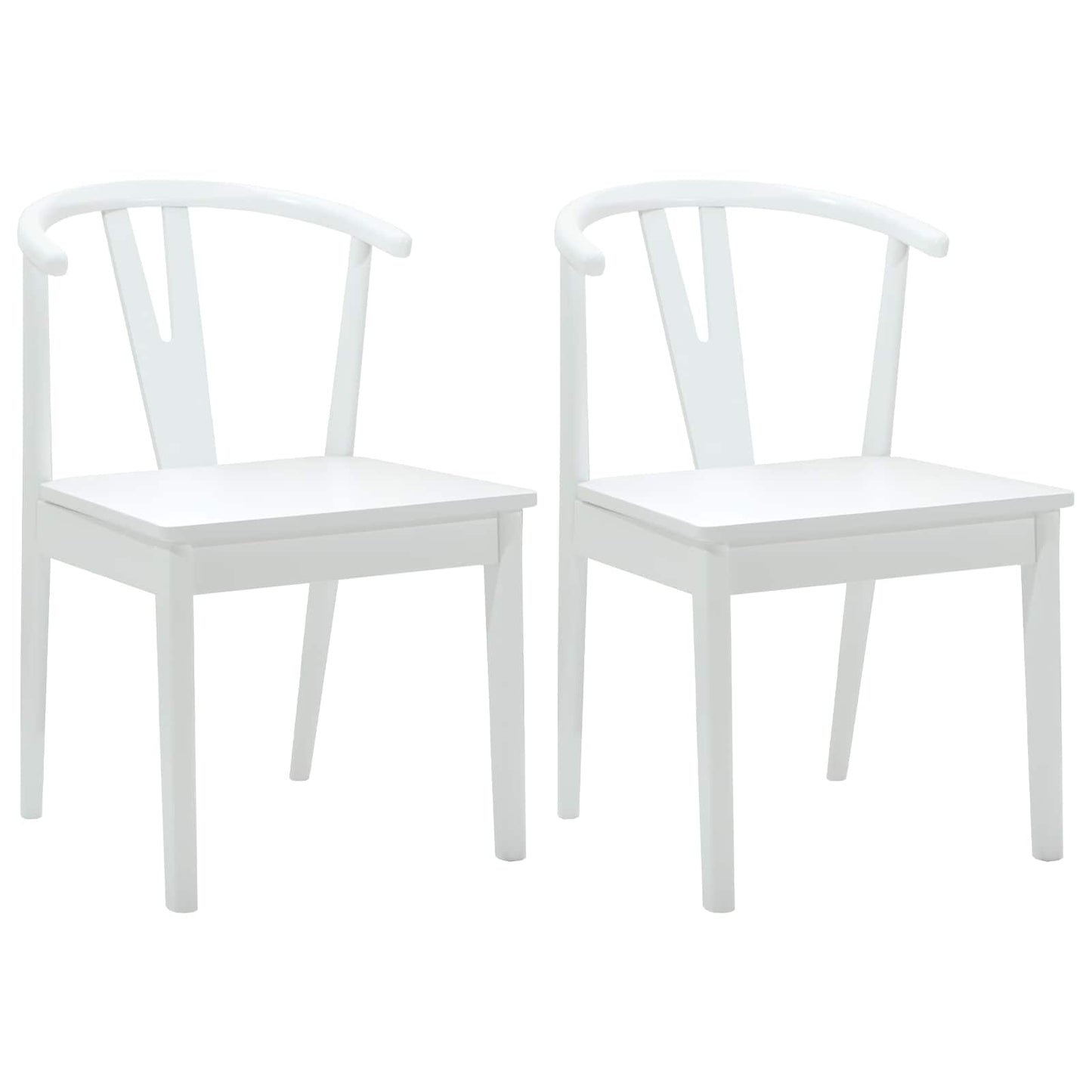 Spisestuestol 2 pcs Hvid og Hvid Massiv Gummitræ