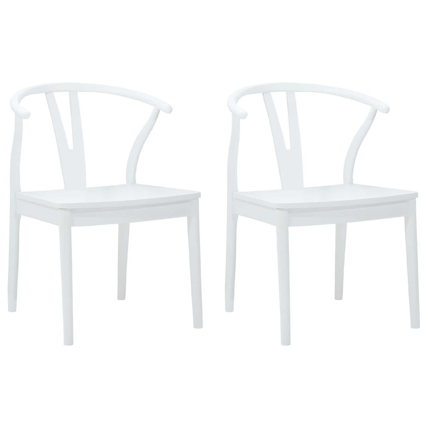 Spisestuestol 2 pcs Hvid og Hvid Massiv Gummitræ