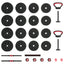 4-i-1 Dumbbell Barbell Kettlebell Sæt 30 kg Sort og rød