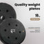 Vægtplader 4 pcs 10 kg Sort Cement og jernsand Ø 21,5 x 3,8 cm