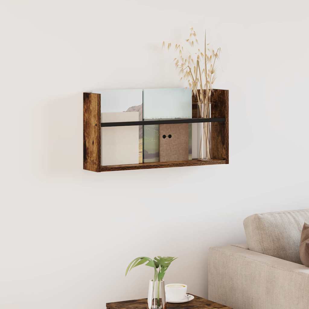 Magasin Rack med hylde Røget eg 60 x 12 x 30 cm Konstrueret træ