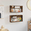 Magasin Rack 2 stk. Røget eg 60 x 12 x 30 cm Konstrueret træ