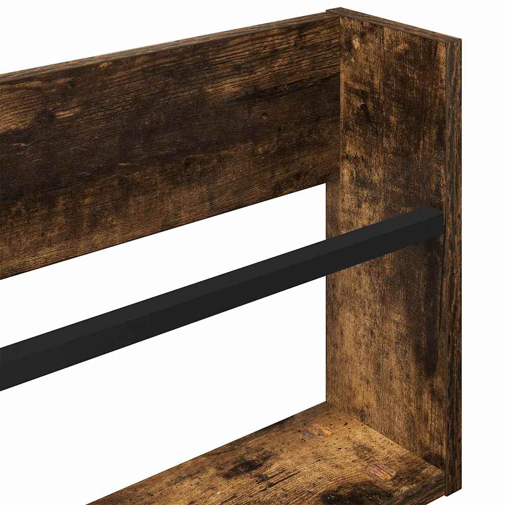 Magasin Rack 2 stk. Røget eg 80 x 12 x 30 cm Konstrueret træ