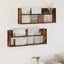 Magasin Rack 2 stk. Røget eg 80 x 12 x 30 cm Konstrueret træ