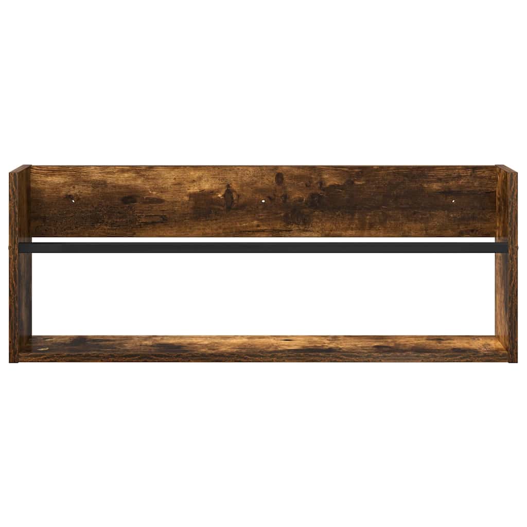 Magasin Rack 2 stk. Røget eg 80 x 12 x 30 cm Konstrueret træ