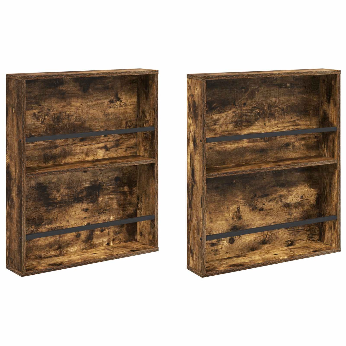 Magasin Rack 2 stk. Røget eg 60 x 12 x 70 cm Konstrueret træ