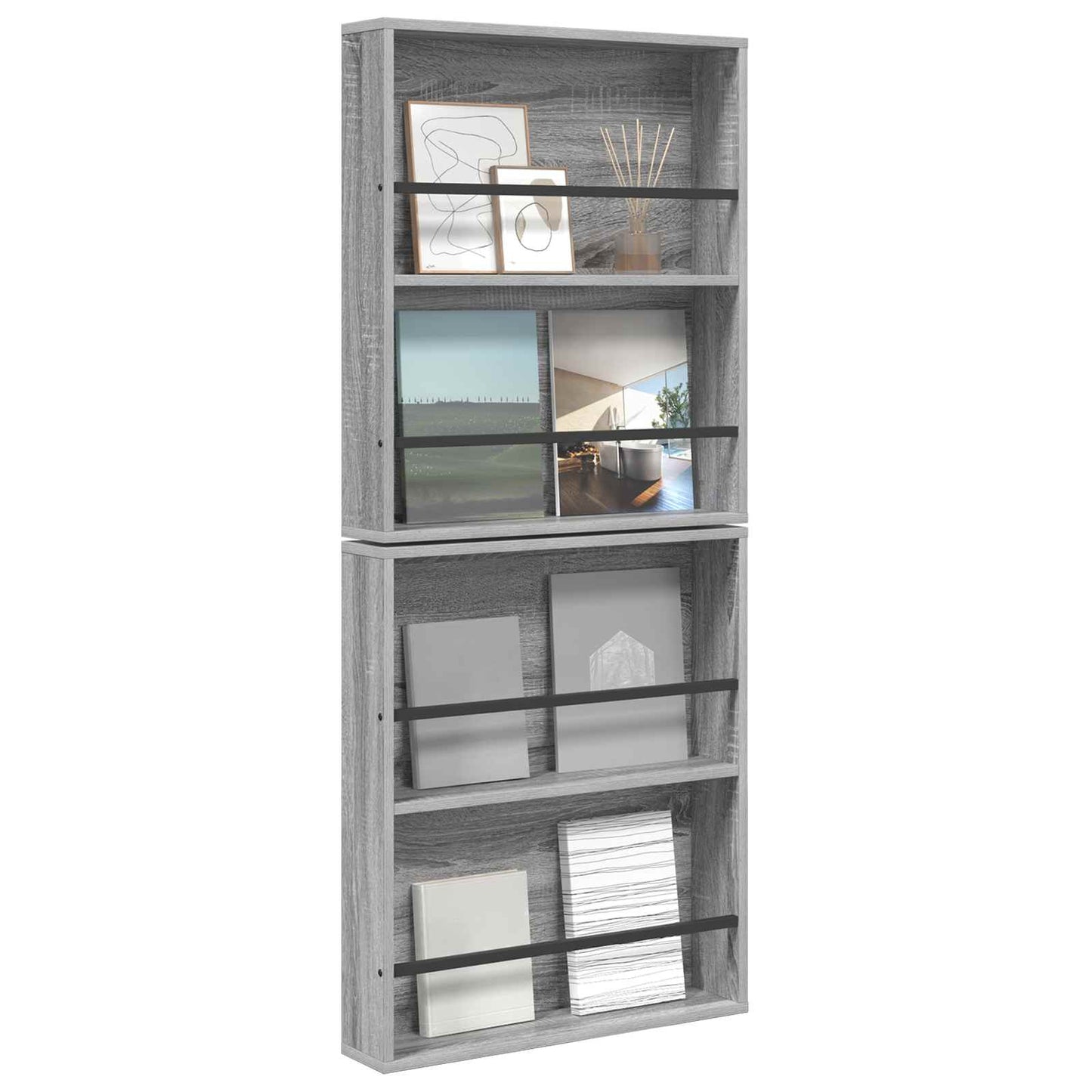 Magasin Rack 2 stk. Grå Sonoma 60 x 12 x 70 cm Konstrueret træ