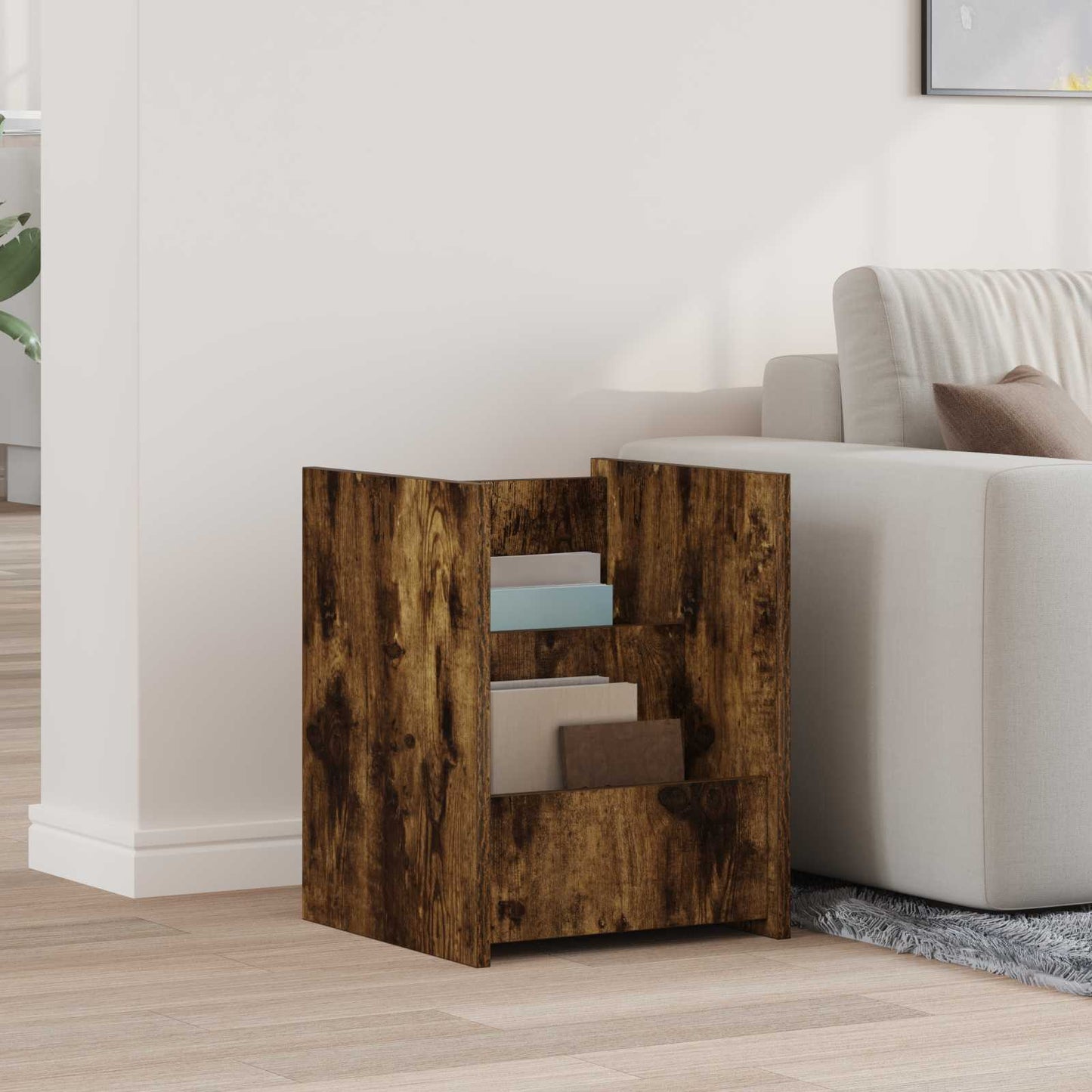 Magasin Rack med hylde Røget eg 35 x 35 x 45 cm Konstrueret træ
