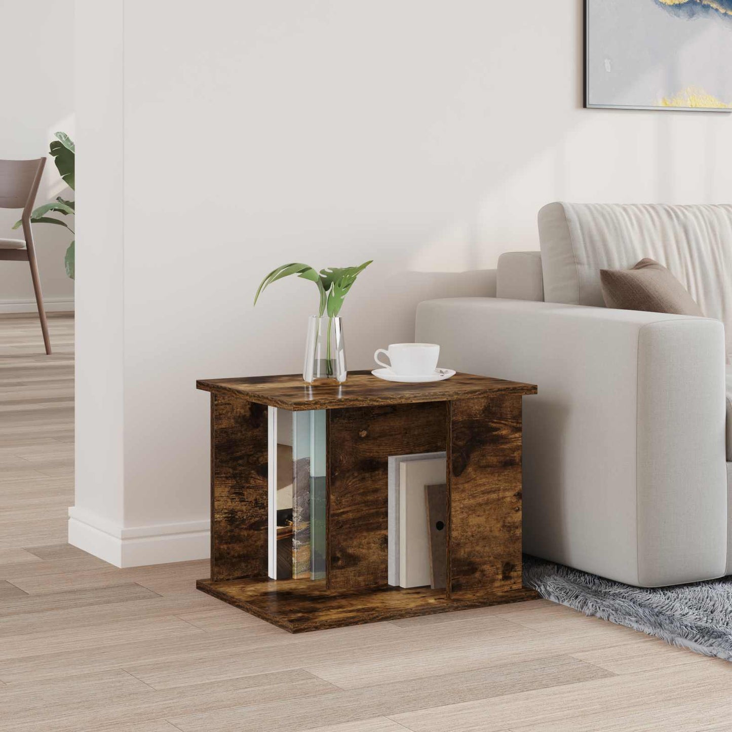 Magasin Rack med hylde Røget eg 35 x 35 x 45 cm Konstrueret træ