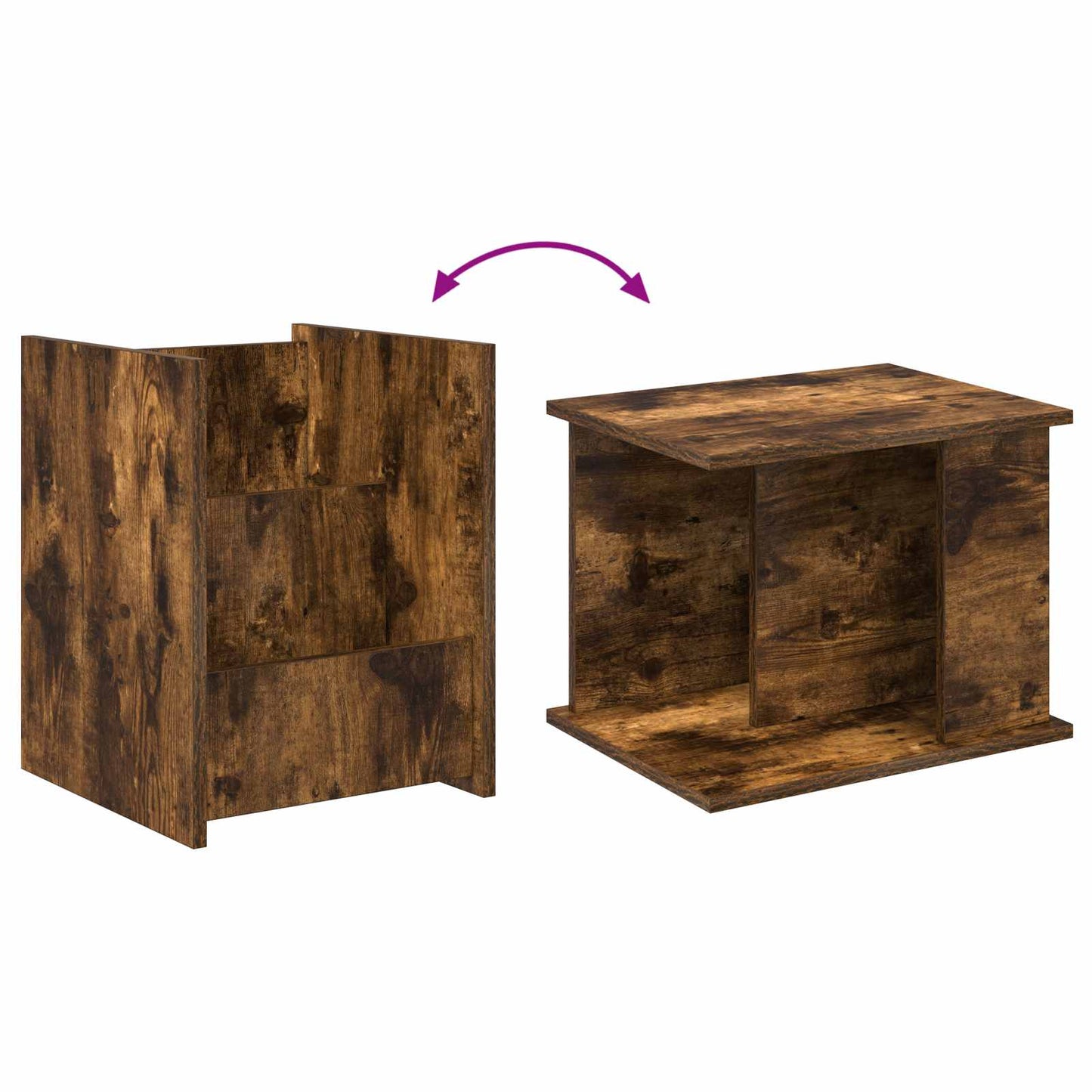 Magasin Rack med hylde Røget eg 35 x 35 x 45 cm Konstrueret træ