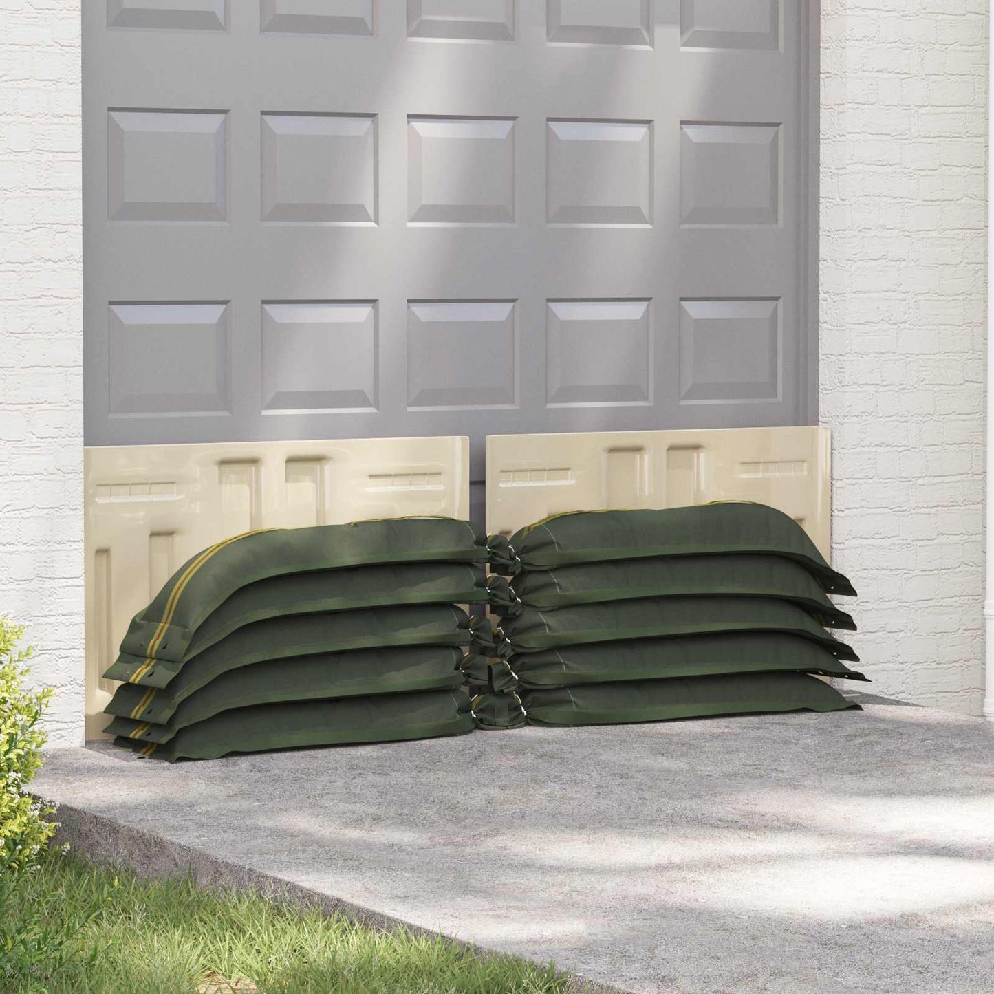 Sandsække 50 pcs Mørkegrøn 100 x 25 cm HDPE
