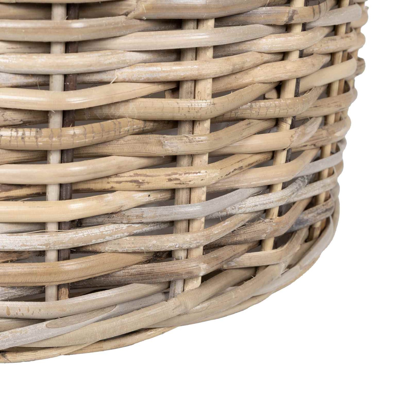Plantekurv med opbevaring 2 stk. Naturlig grå Kubu rattan