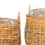 Plantekurv med opbevaring 2 stk. Naturlig Brun Kubu rattan