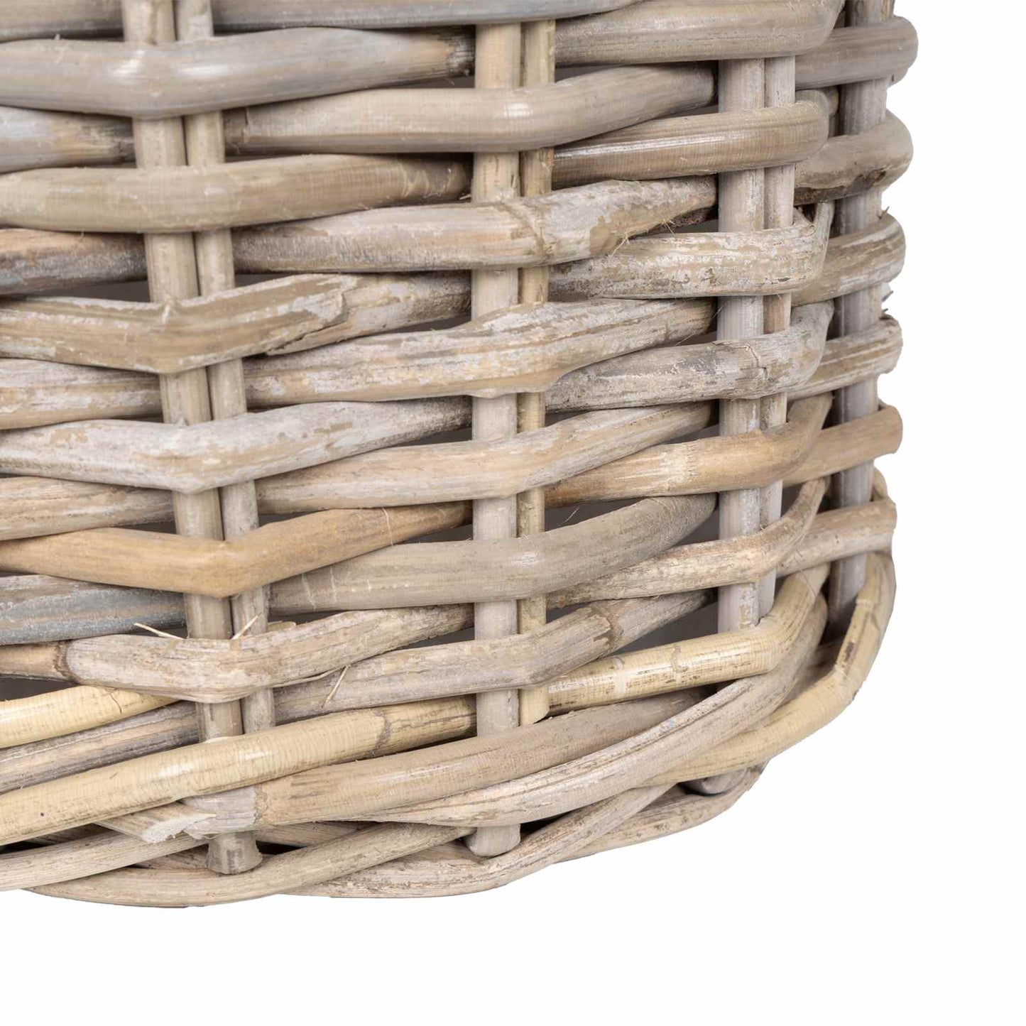 Planter Kurv med opbevaring 2 stk. Naturlig grå Kubu rattan