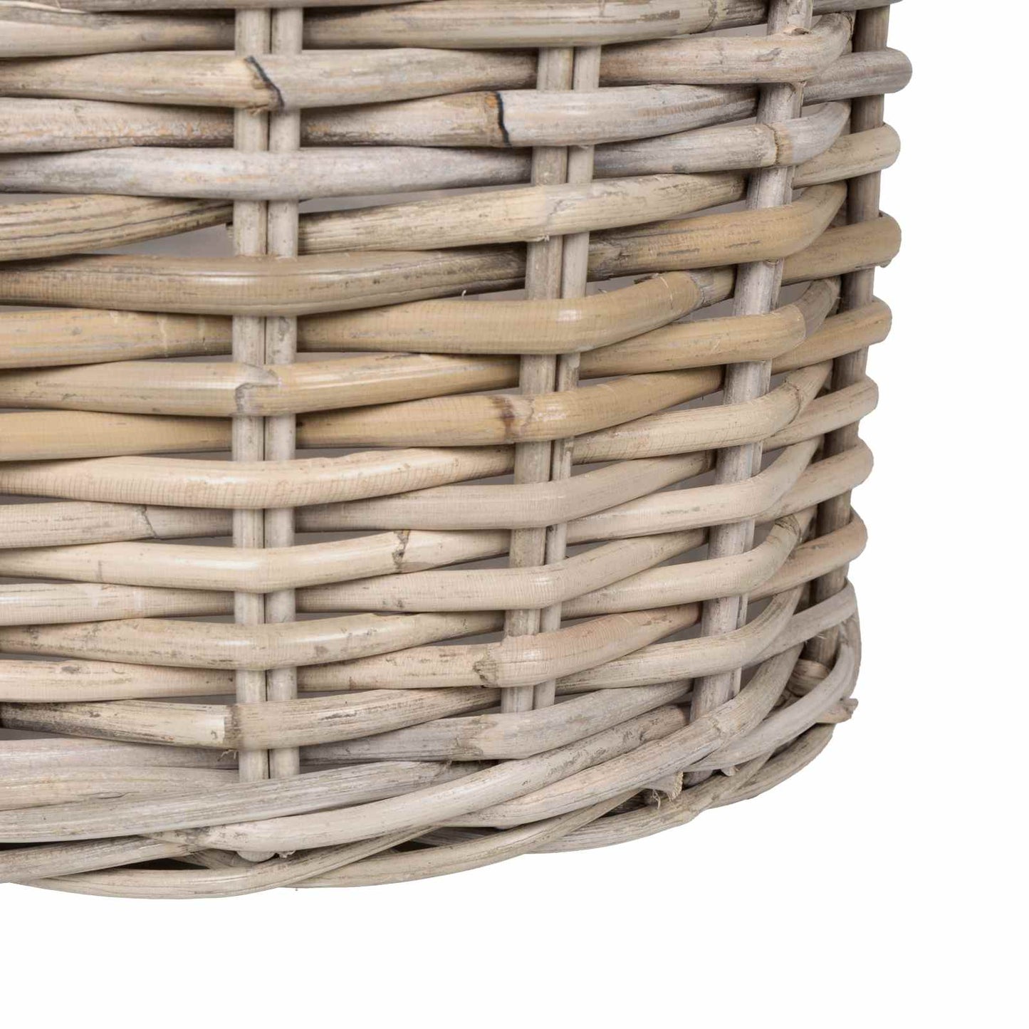 Plantekurv med opbevaring 2 stk. Naturlig grå Kubu rattan