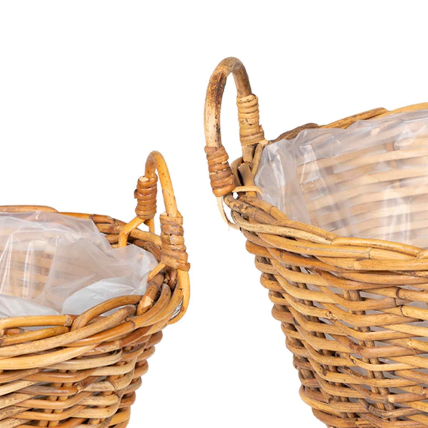 Plantekurv med opbevaring 2 stk. Naturlig Brun Kubu rattan