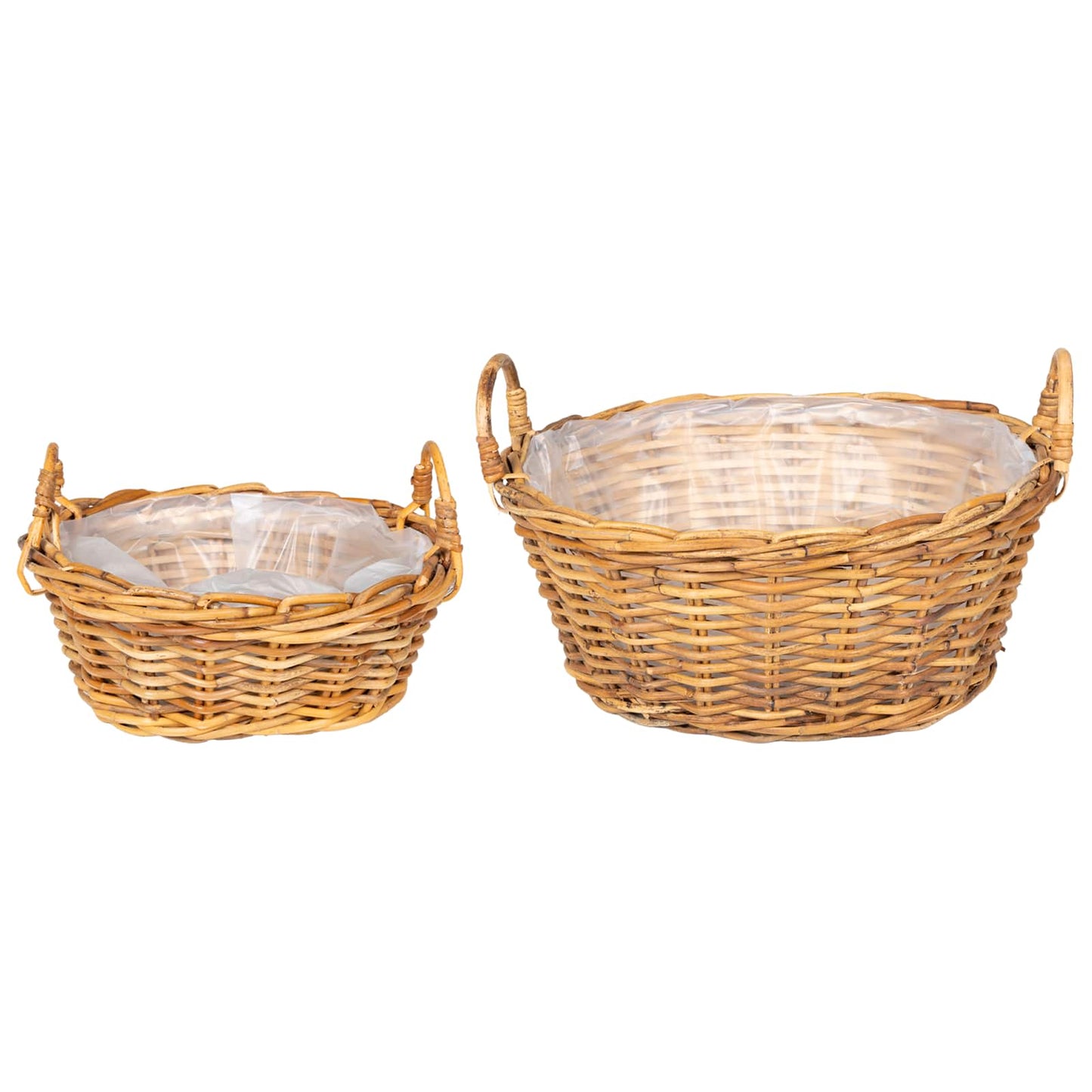 Plantekurv med opbevaring 2 stk. Naturlig Brun Kubu rattan