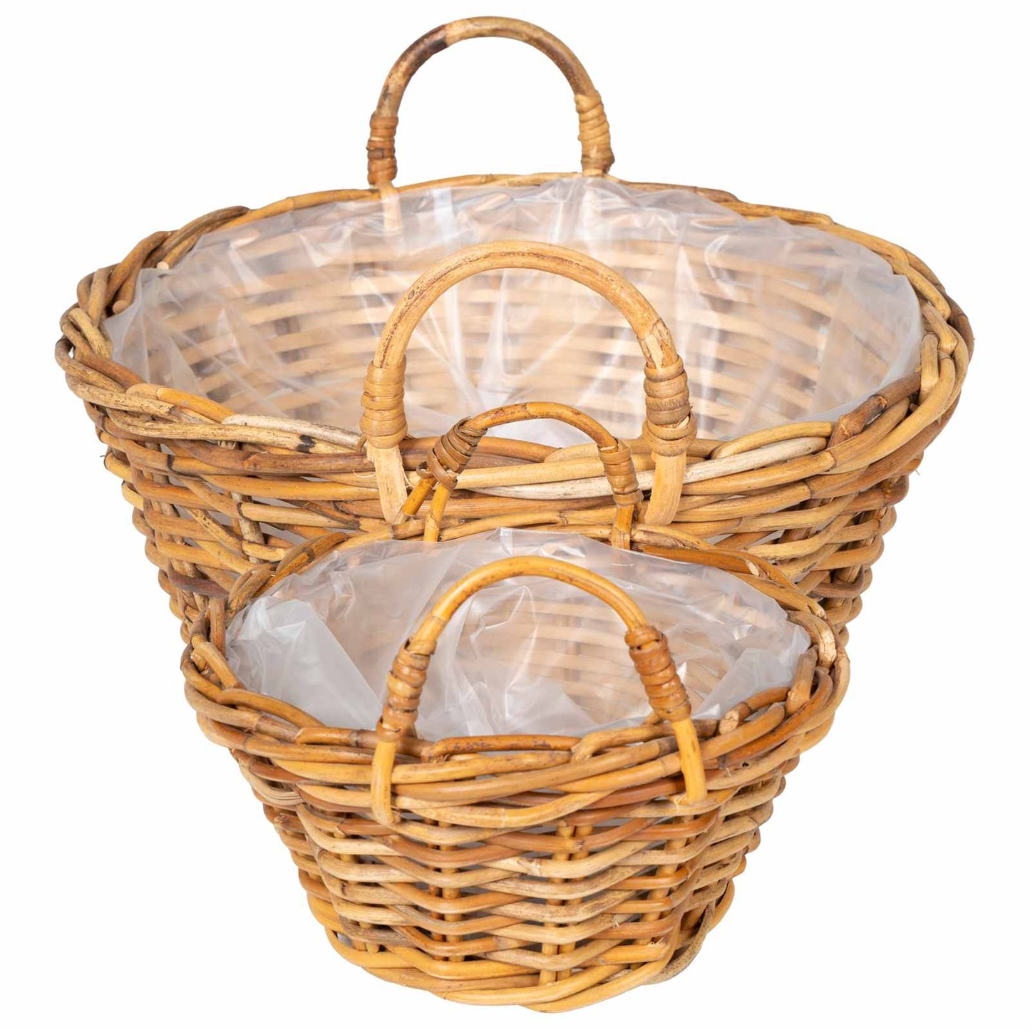 Plantekurv med opbevaring 2 stk. Naturlig Brun Kubu rattan