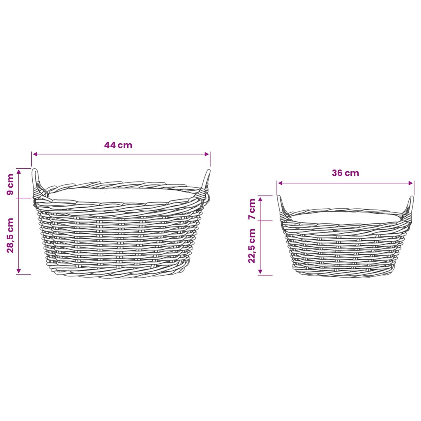 Plantekurv med opbevaring 2 stk. Naturlig Brun Kubu rattan