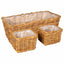 Planter Kurv med opbevaring 3 stk. Naturlig Brun Kubu rattan