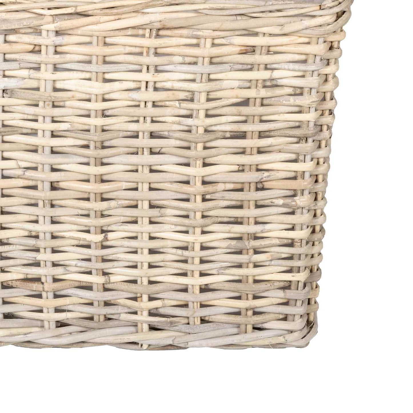 Blomsterkurv med opbevaring 2 stk. Naturlig grå Kubu rattan